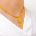 Elegant Floral 22k Gold Necklace Set