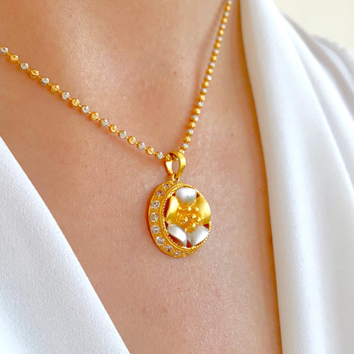 2-Tone Flower Pendant