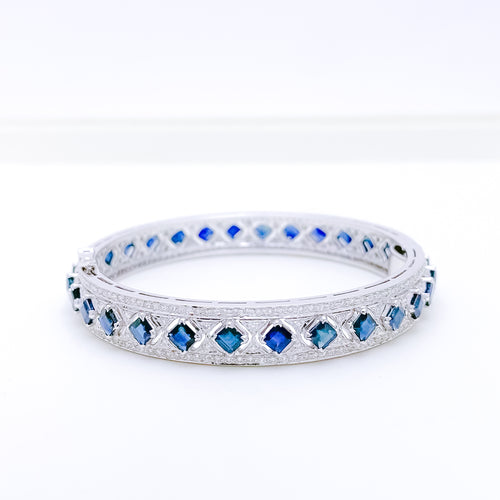 Sapphire & Diamond + 18k Gold Bangle