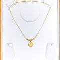 21k-gold-Reflective Dangling Coin Necklace