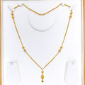 21k-gold-Decorative Netted Drop Chandelier Necklace