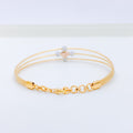 Reflective Three-Tone 22k Gold Wire Bracelet