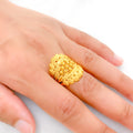 Bold Crown Style 22k Gold Leaf Ring