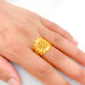 Radiant Floral 22k Gold Leaf Ring