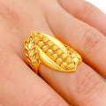 Contemporary Bead 22k Gold Lined Ring