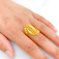 Contemporary Bead 22k Gold Lined Ring