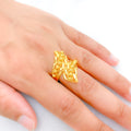 Posh Overlapping 22k Gold Leaf Ring