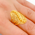 Iconic Curved Filigree 22k Gold Ring