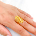 Iconic Curved Filigree 22k Gold Ring