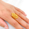 Distinct Curved 22k Gold Leaf Ring