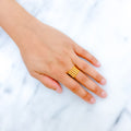 Triple Row Fancy 22k Gold Bead Ring