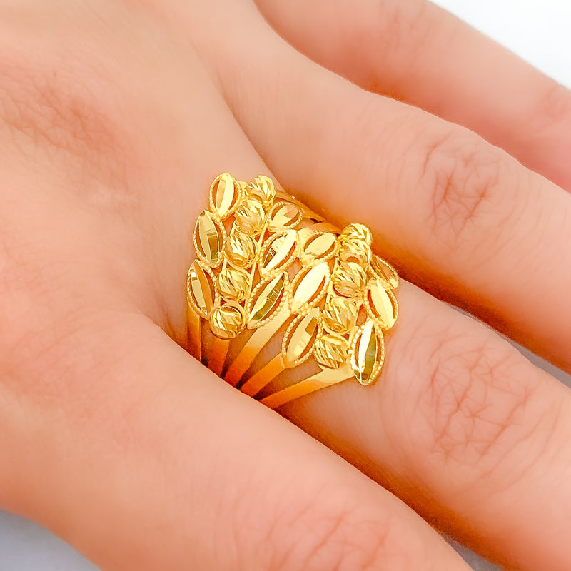 Dual Layered 22k Gold Reflective Ring