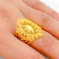 Grand Marquise 22k Gold Motif + Ball Ring