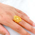 Grand Marquise 22k Gold Motif + Ball Ring