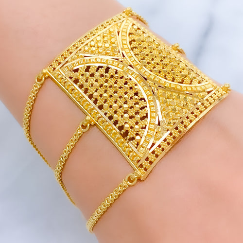 Radiant Reflective 22k Gold Statement Bracelet