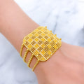 Bold Checkered 22k Gold Square Bracelet