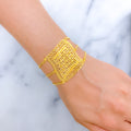 Iconic Curved 22k Gold Statement Bracelet