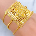 Exclusive Regal Flower 22k Gold Statement Bracelet