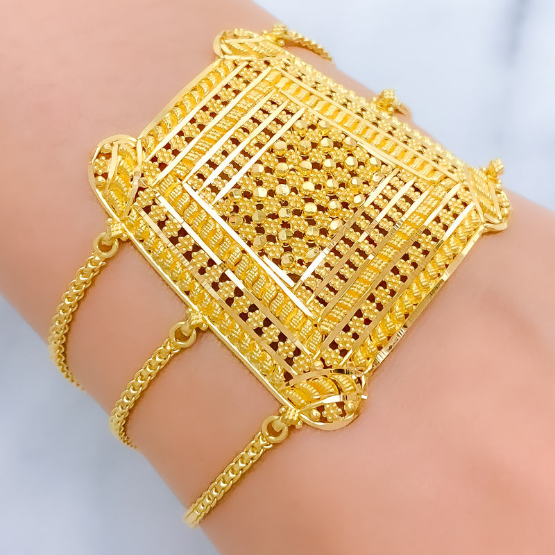 Sophisticated Refined 22k Gold Statement Bracelet