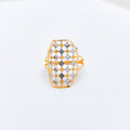 Checkered Lightweight Two-Tone Ring
