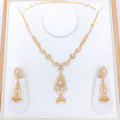 Classy Jhumki Drop Pearl 22k Gold Necklace Set