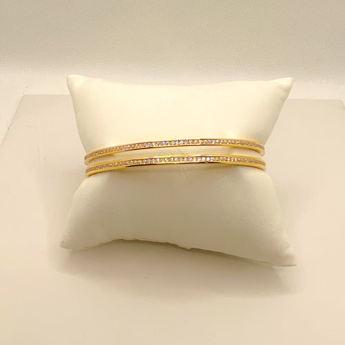 Channel Set CZ Bangle Pair