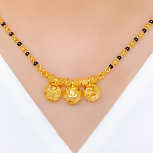 Evergreen Three Thali 22k Gold Mangalsutra