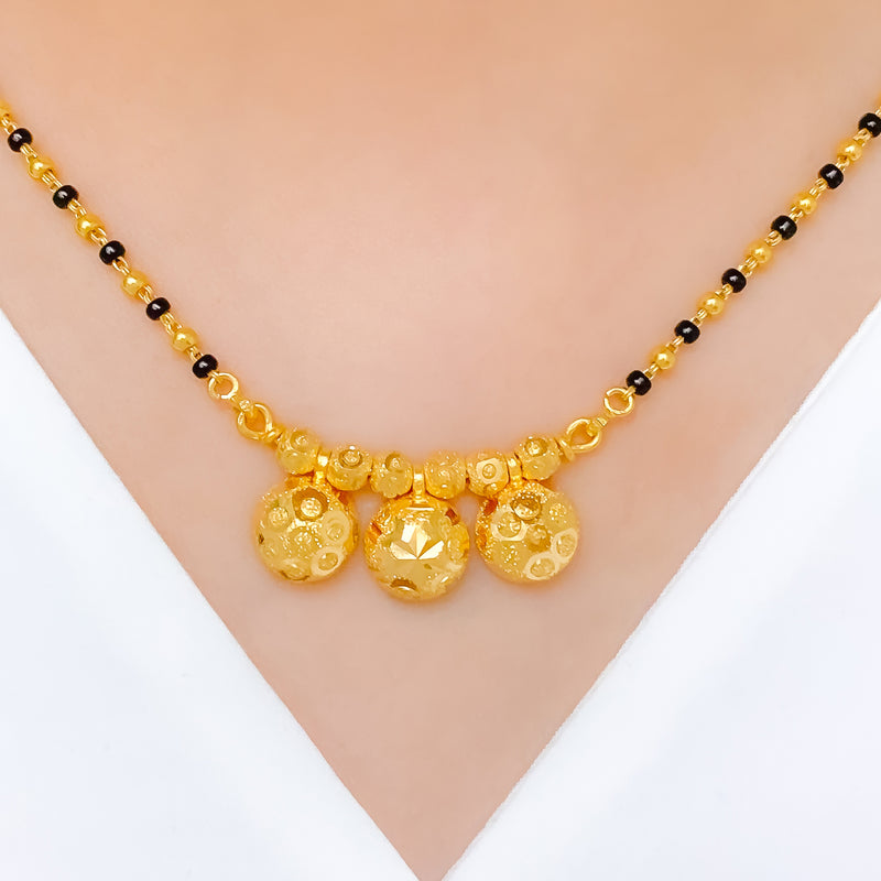 Evergreen Three Thali 22k Gold Mangalsutra