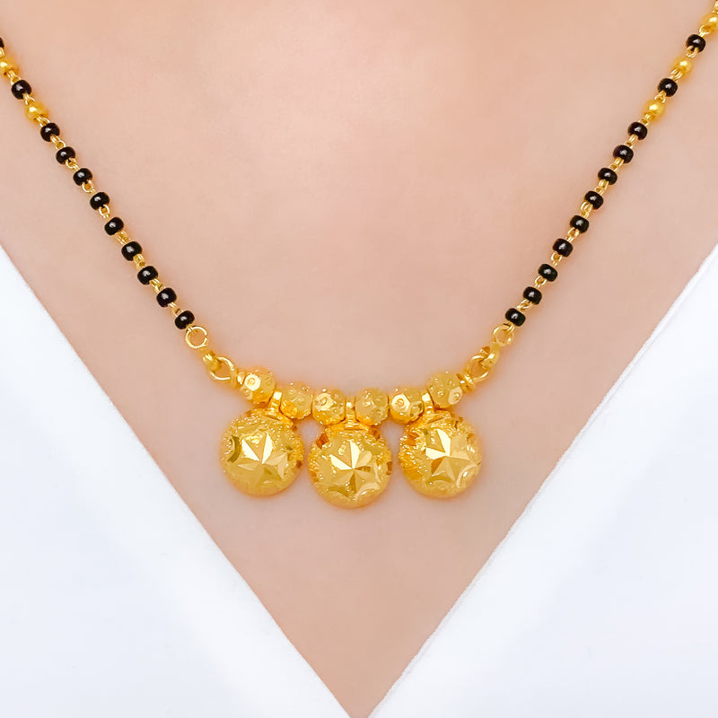 Refined Triple Star Thali 22k Gold Mangalsutra