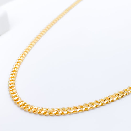 Thin Cuban Link 22k Gold Chain