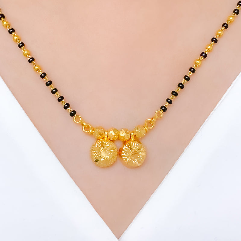 Unique Blooming Flower Thali 22k Gold Mangalsutra