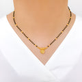 Posh Black Bead Thali 22k Gold Necklace