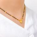 Posh Black Bead Thali 22k Gold Necklace