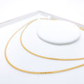 Petite Flat Beaded 22k Gold Chain