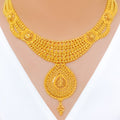 Opulent Intricate Pear Drop 22k Gold Set