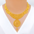 Opulent Intricate Pear Drop 22k Gold Set