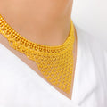 Regal Chandelier Draped Necklace 22k Gold Set