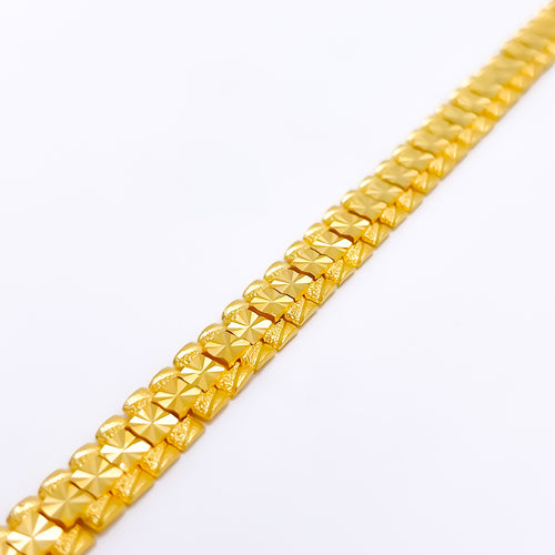 Men's Accented Square 22k Gold Bracelet