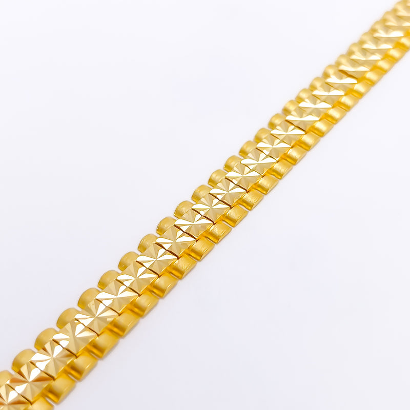 Men's Matte Finish 22k Gold Bracelet