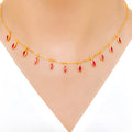 REGAL PINK MARQUISE 22k Gold NECKLACE
