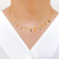 COLORFUL MULTI-STONE MARQUISE 22k Gold NECKLACE