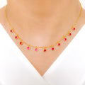 LAVISH MAROON CZ 22k Gold NECKLACE