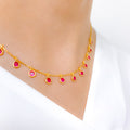 LAVISH MAROON CZ 22k Gold NECKLACE