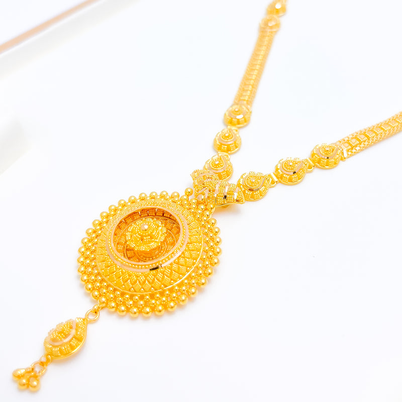 Unique Floral Long 22k Gold Set