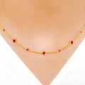 Exclusive Pink CZ 22k Gold Necklace Set w/ Bracelet