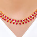 Ruby and Diamond + 18k Gold Necklace Set