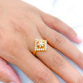 Dainty Floral 18K Gold Diamond Ring