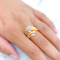 Elegant Curved Baguette 18k Gold Diamond Ring
