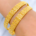 Intricate Decorative Beadwork Bangle 22k Gold Pair