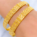 Intricate Decorative Beadwork Bangle 22k Gold Pair